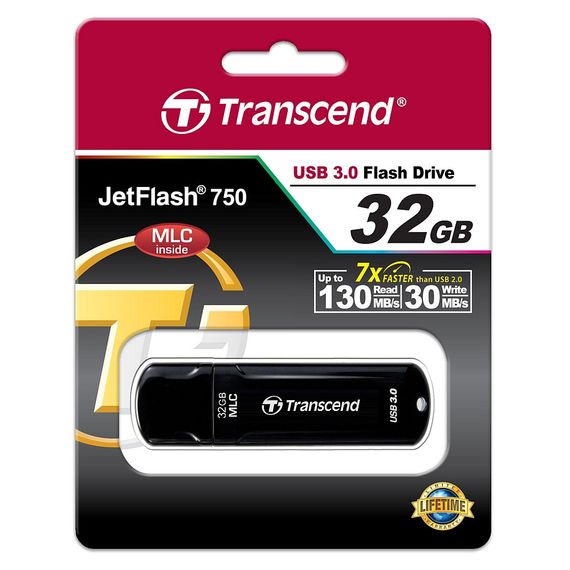 Накопитель Transcend 32GB USB 3.1 JetFlash 750 Black (TS32GJF750K) | Зображення 3