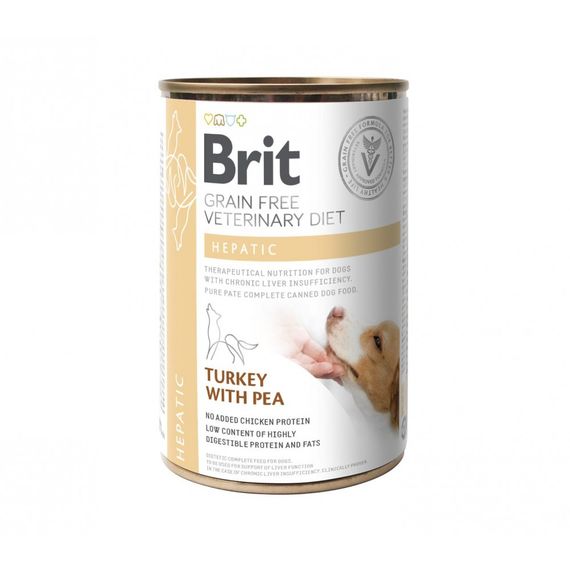 Вологий корм Brit Grain Free Veterinary Diets Hepatic для собак для підтримки функцій печінки при печінковій недостатності з