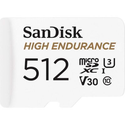Карта памяти SanDisk 512GB microSDXC High Endurance UHS-I U3 V30 + SD adapter (SDSQQNR-512G-GN6IA) | Зображення 1