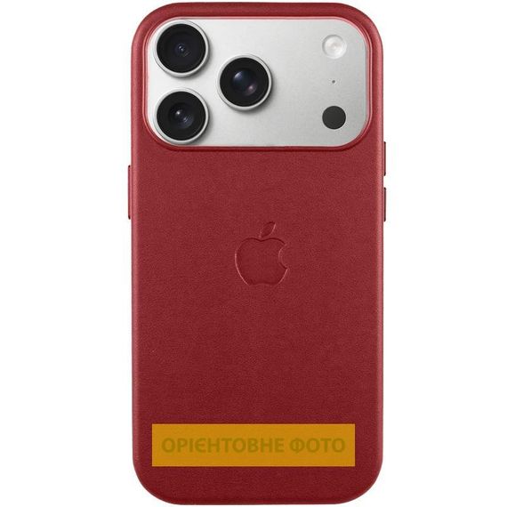 Чохол шкіряний Leather Case (AA) with MagSafe and Animation для Apple iPhone 17 (6.3") Crimson