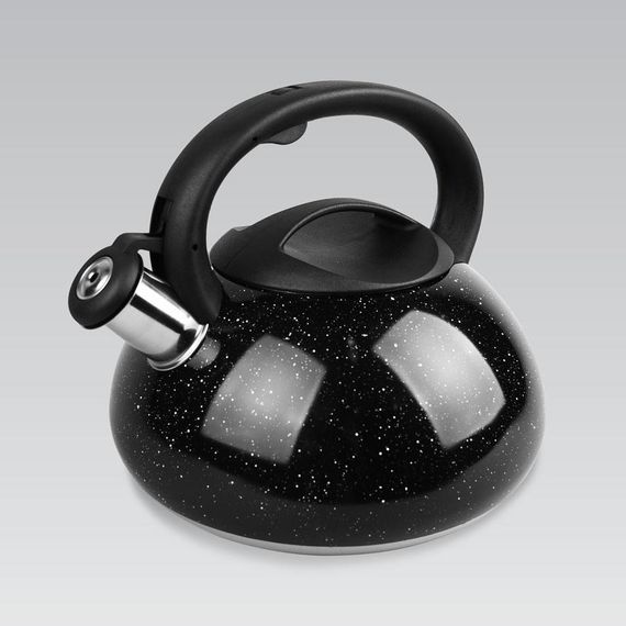 Чайник 3 л Maestro MR‑1316-BLACK з нержавіючої сталі зі свистком для всіх типів плит