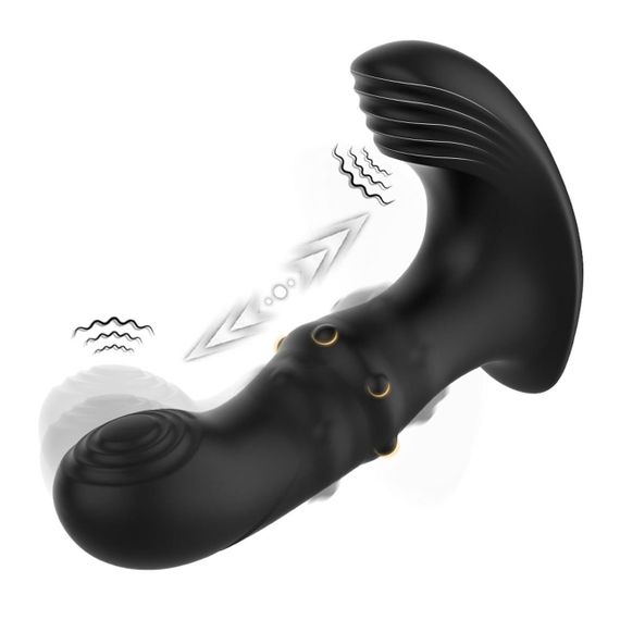 Массажер простаты – Dual Pleasure Vibrator Black Sex Aura | Зображення 2