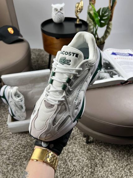Чоловічі кросівки Lacoste L003 2K24 White Green (текстиль) A3925 45 28.5 см | Зображення 5