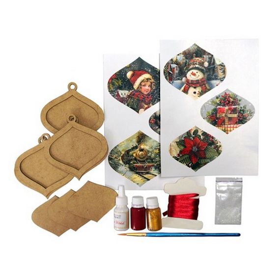 Творческий набор для создания 3-х елочных украшений "Vintage Christmas" FDCKW-053