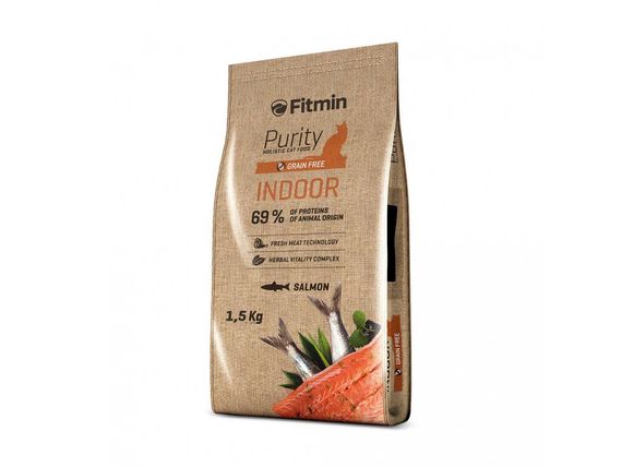 Fitmin cat Purity Indoor (для домашніх котів з лососем та рибою), 1,5 кг | Зображення 1