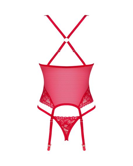 Корсет Obsessive Lacelove corset Красный XS/S | Зображення 3