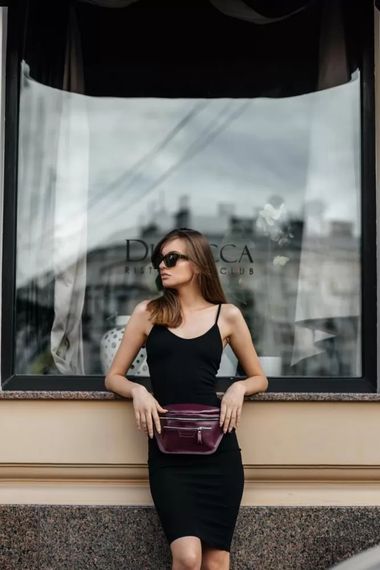 Шкіряна поясна сумка Skin and Skin Bum Bag 30х17х8 см Бордова (WB05BU) | Зображення 6