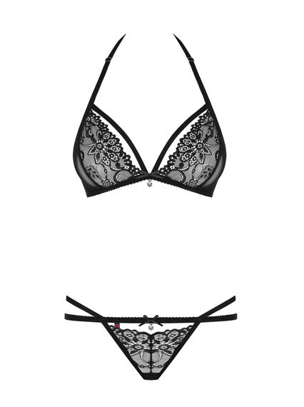 Комплект мереживної білизни Obsessive 838, чорний, S/M | Зображення 4