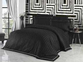 Комплект постільної білизни First Choice Deluxe Satin DARK 160х220 см сімейний Novel Line Black