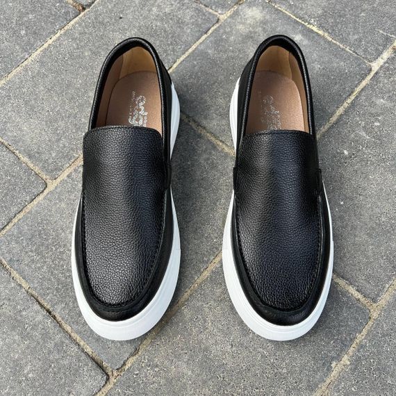 Чорні шкіряні чоловічі лофери 40 розмір | Зображення 7