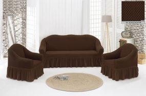 Чохол на диван + крісла (жакард) Ромб Шоколадний