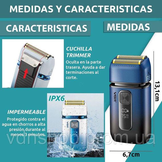 Бритва з акумуляторним зарядним пристроєм VGR V-362, Хороша бритва портативна Портативна ZS-28 | Зображення 2