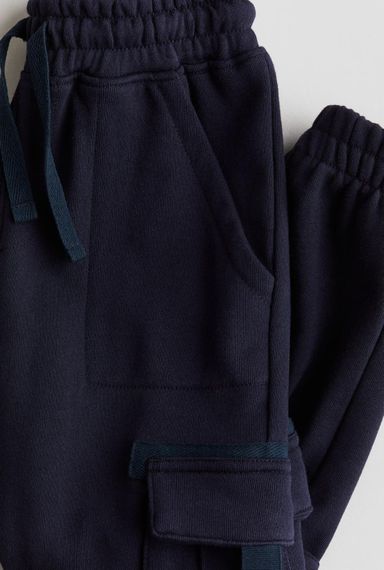 Дитячі спортивні штани-джогери карго для хлопчика H&M 98 см Темно-сині (26012201B) | Зображення 1