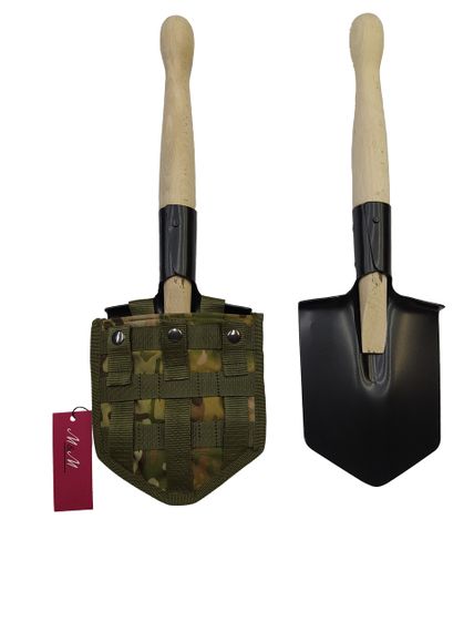 Саперна лопата МСЛ50 чорна в чохлі з MOLLE M&M мультикам (213514) | Зображення 3