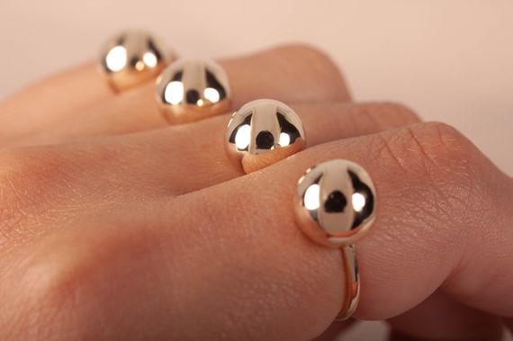 Кольцо из желтого золота на три пальца 14.5 | Зображення 1