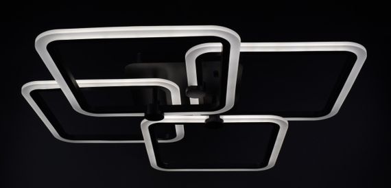 Люстра світлодіодна стельова LED світильник для квартири на стелю лед з пультом 25983 Чорний 11х64х64 см. | Зображення 4