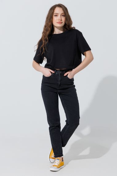 Футболка однотонна жіноча LAWA WBC02372 S Чорний (2000990462497) | Зображення 1