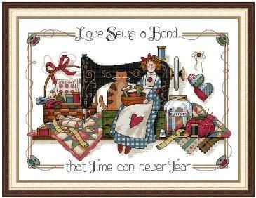 Набір для вишивання за нанесеною на канву схемою "Love Sews a Band". AIDA 14CT printed 42*33 см