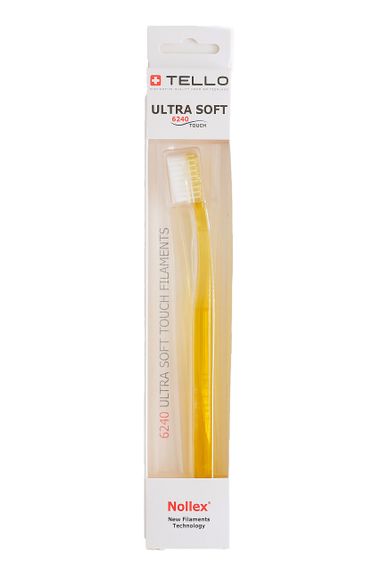 Зубна щітка Tello 6240 Ultra Soft White, d 0.10 mm, жовта