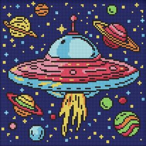 Алмазная мозаика для детей "Космическое путешествие" ©art_selena_ua AMO8107, 30х30 см