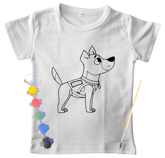 Дитячий набір для творчості Футболка Розмальовка "Пес патрон" біла 146