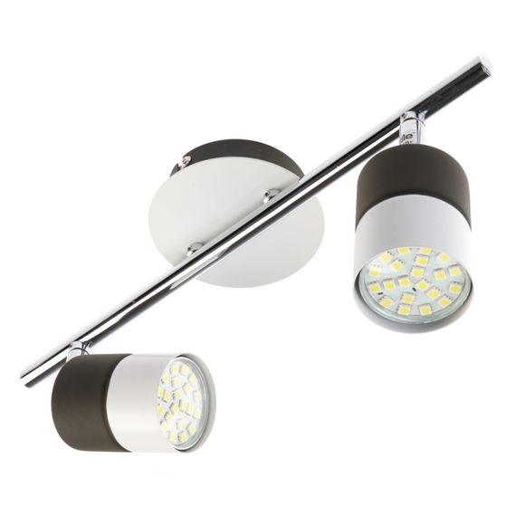 Светильник настенно-потолочный спот поворотный накладной HTL-183/2 GU10 BK+WH | Зображення 4