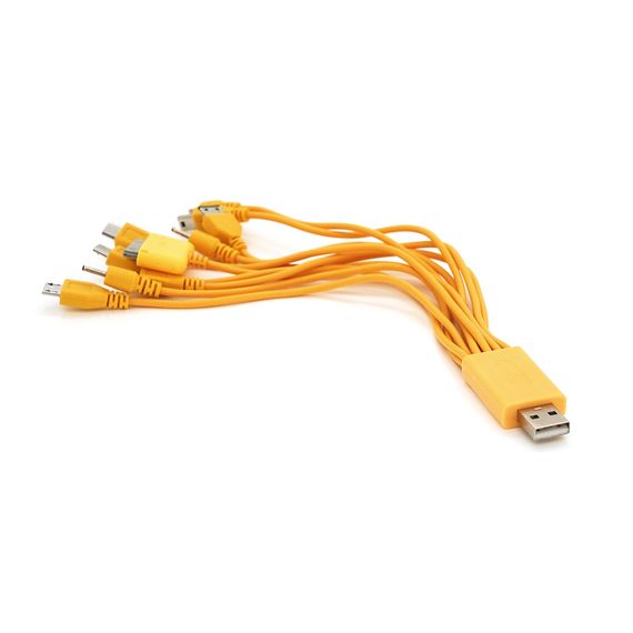 USB кабель з перехідниками 10 в 1, 0,2м, Yellow, ОЕМ Q500 | Зображення 1