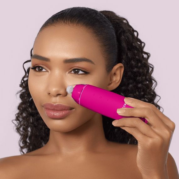 Микродермабразийное устройство для удаления черных точек GESKE MicroDermabrasion Blackhead Remover 7в1 starlight, Малиновый | Зображення 3