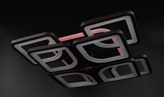 Люстра світлодіодна стельова LED світильник для квартири на стелю лед з пультом 26114 Коричневий 11х43х43 см. | Зображення 5