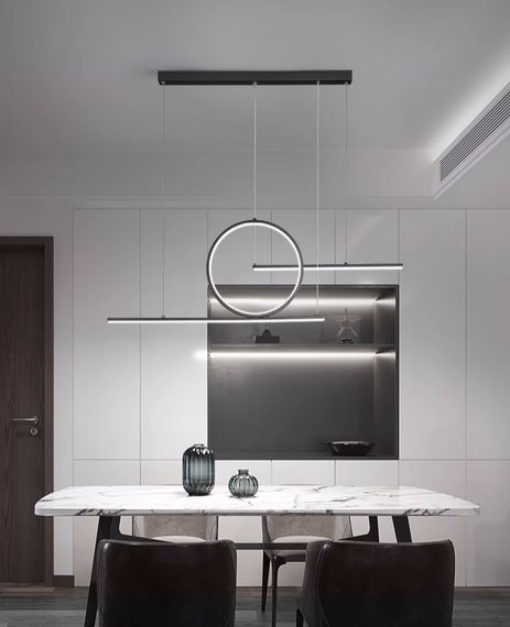 Люстра світлодіодна підвісна LED світильник для квартири на стелю лед 27161 Чорний 35-150х5х70 см. | Зображення 2