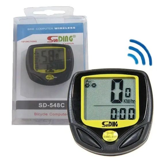 Велокомп'ютер бездротовий, 14 функцій, SunDing SD-548C / Велосипедний спідометр / Одометр для велосипеда | Зображення 9
