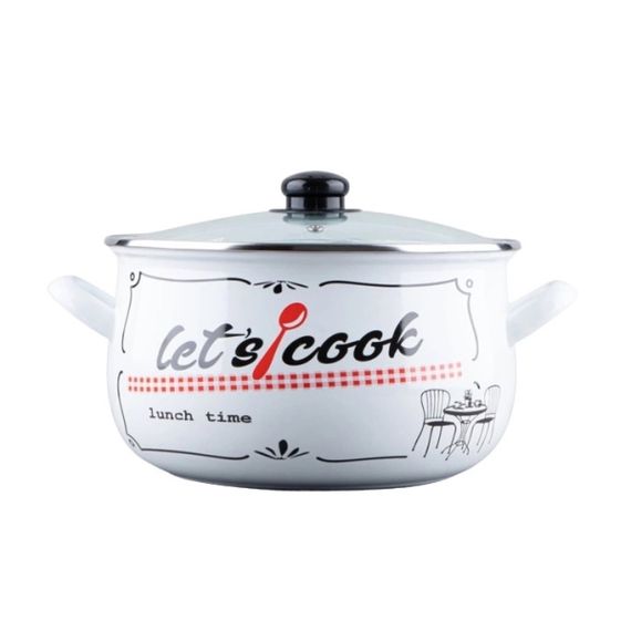 Каструля GT-T-124-LCW Lets cook біла 24 см 5.7 л Gusto