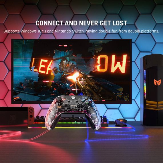 Ведущий геймпад джойстик BIGBIG WON Rainbow S для ПК Win 10&11 / Nintendo Switch контроллер с гироскопом | Зображення 7