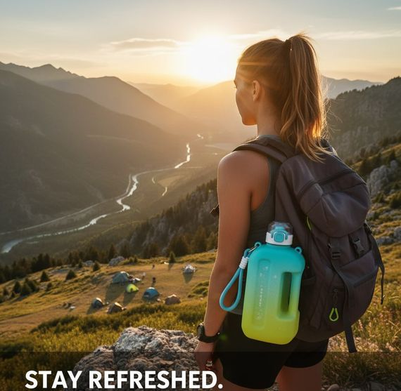 Спортивна пляшка SUMMER (750 мл) — Еко-пластик BPA-free, Жовто-блакитний градієнт | Зображення 9