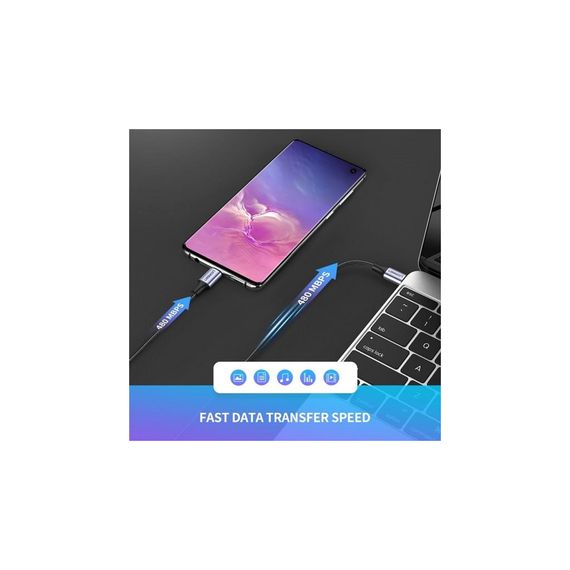 Дата кабель USB-C to USB-C 2.0m US261 18W Round Cable Nickel Plating Aluminum Shell Black Ugreen (50152) | Зображення 3