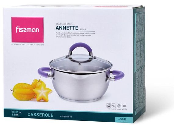 Каструля Fissman Annette 2.5л з нержавіючої сталі з кришкою-друшляком | Зображення 6