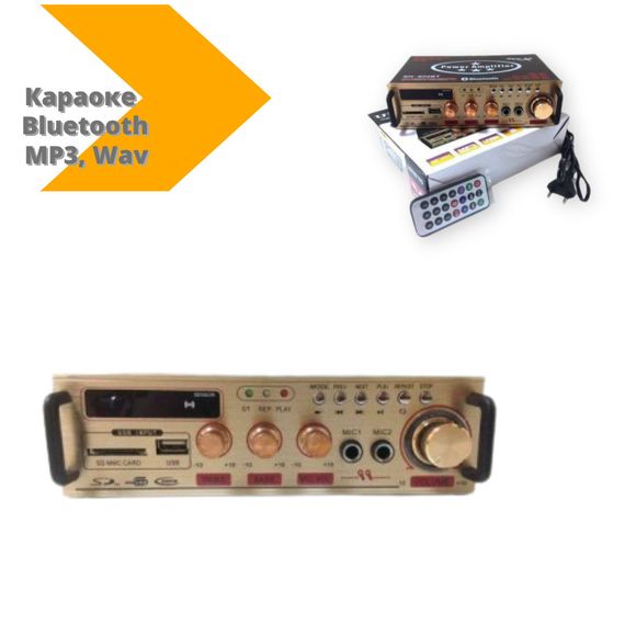 Підсилювач звуку UKC 802 BT караоке Bluetooth чорний/золото (4515_776) | Зображення 1