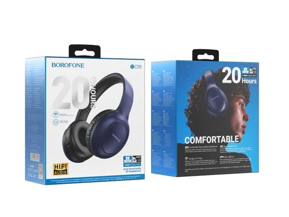 Навушники BOROFONE BO19 Musique BT headphones Blue | Зображення 1