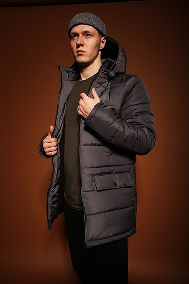 Парка зимова сірий S | Зображення 1