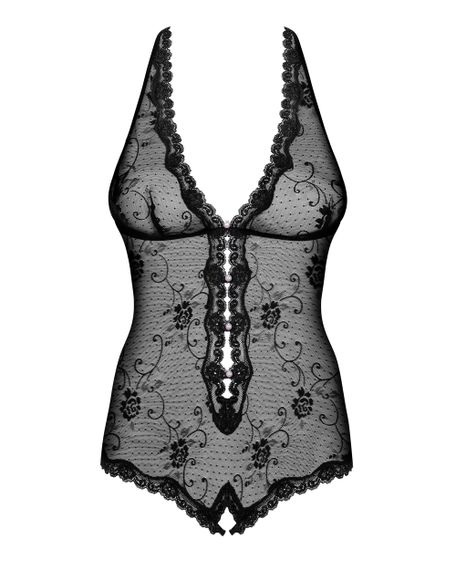 Боді з вирізом Obsessive Fiorenta Чорне S/M | Зображення 3