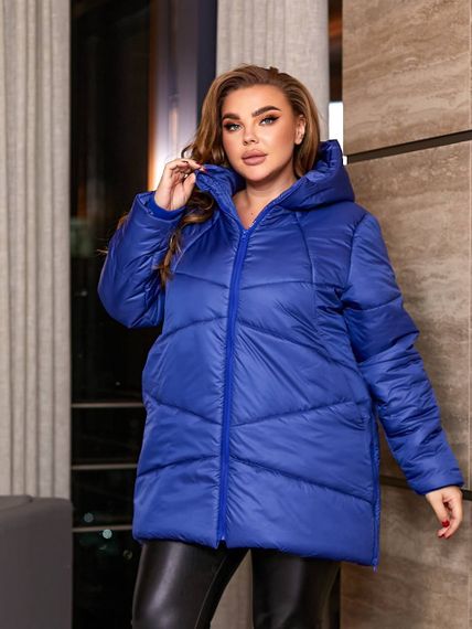 Женская теплая зимняя куртка с капюшоном NB23053 размер 42/44 цвет синий | Зображення 5