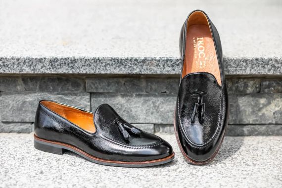 Лакированные лоферы, черный цвет 44 размер | Зображення 7