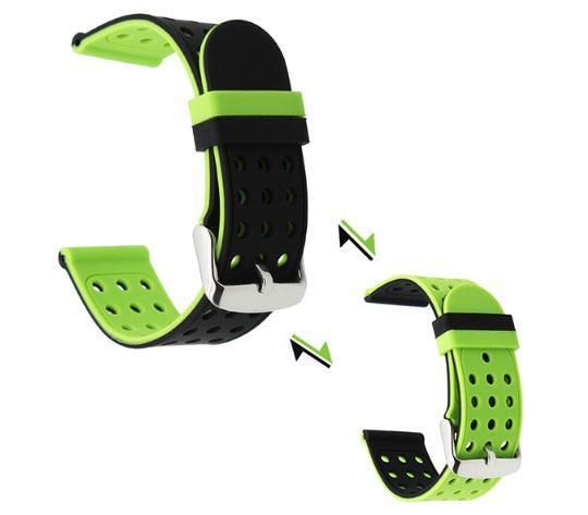 Двухсторонний ремешок с перфорацией для часов Xiaomi  Huami Amazfit SportWatch 2/Amazfit Stratos - Black&Green | Зображення 1