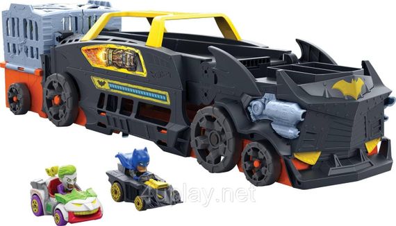 Трек автовоз Хот Вилс Бэтмен Грузовик транспортер на 20 машинок Оригинал Hot Wheels RacerVerse Batman’s Escape