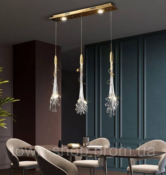 Люстра потолочная LED SGJ25-500 Латунь 55-200х12х12 см. | Зображення 8