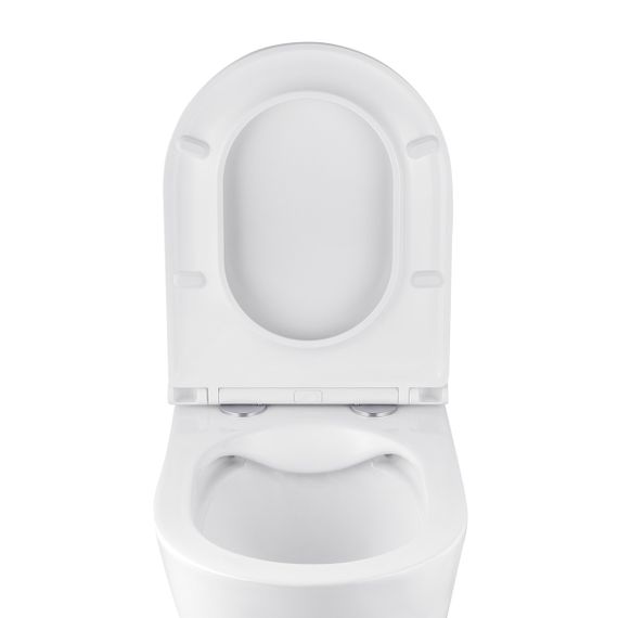 Унітаз підвісний безобідковий Kroner Armada WHI513636 RIMLESS з сидінням Slim Duroplast / Soft-close / Quick r | Зображення 5