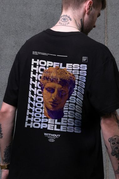 Оверсайз Футболка З Принтом Without Hopeless Black | Зображення 1