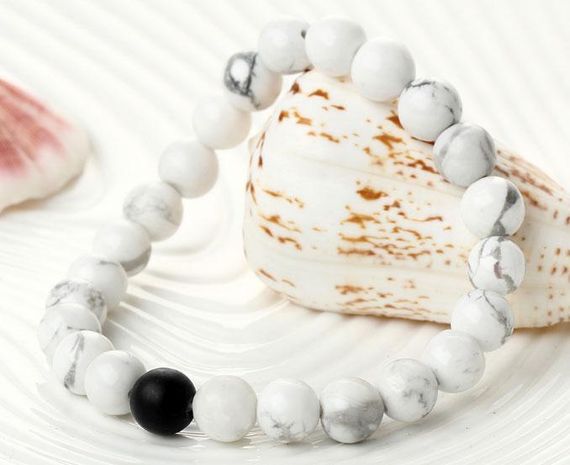 Браслет-резинка Primo Marble на руку - Black/White | Зображення 2