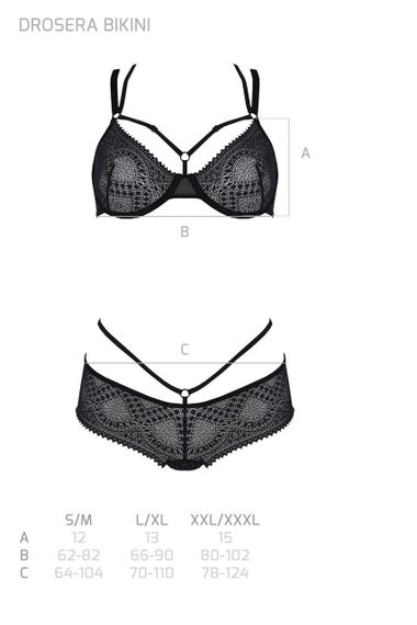 Комплект Passion DROSERA BIKINI black, L/XL, бюстгальтер і трусики-кюлоти Sex Aura | Зображення 4