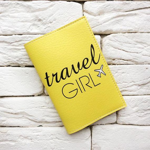 Обкладинка для паспорта Travel girl 5 (жовтий)